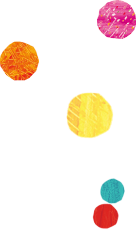 カラフルな泡のイラスト