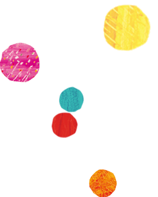 カラフルな泡のイラスト